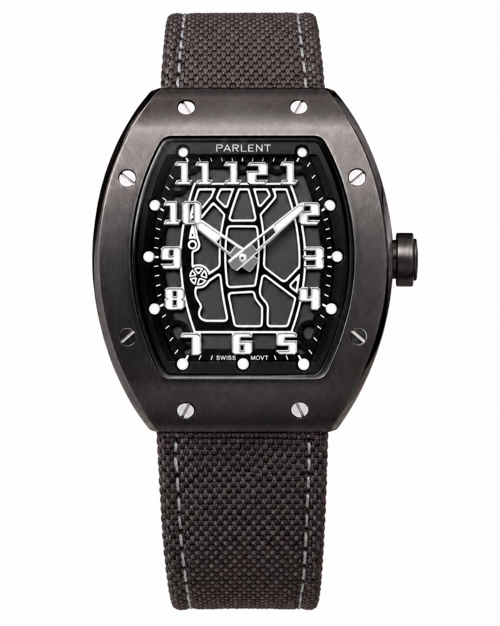 Parlent Vanguard - Jam Tangan Pria 44mm x 8.5mm, Swiss Ronda 762 Quartz Movement, Waterproof 5ATM (50M), Stainless Steel