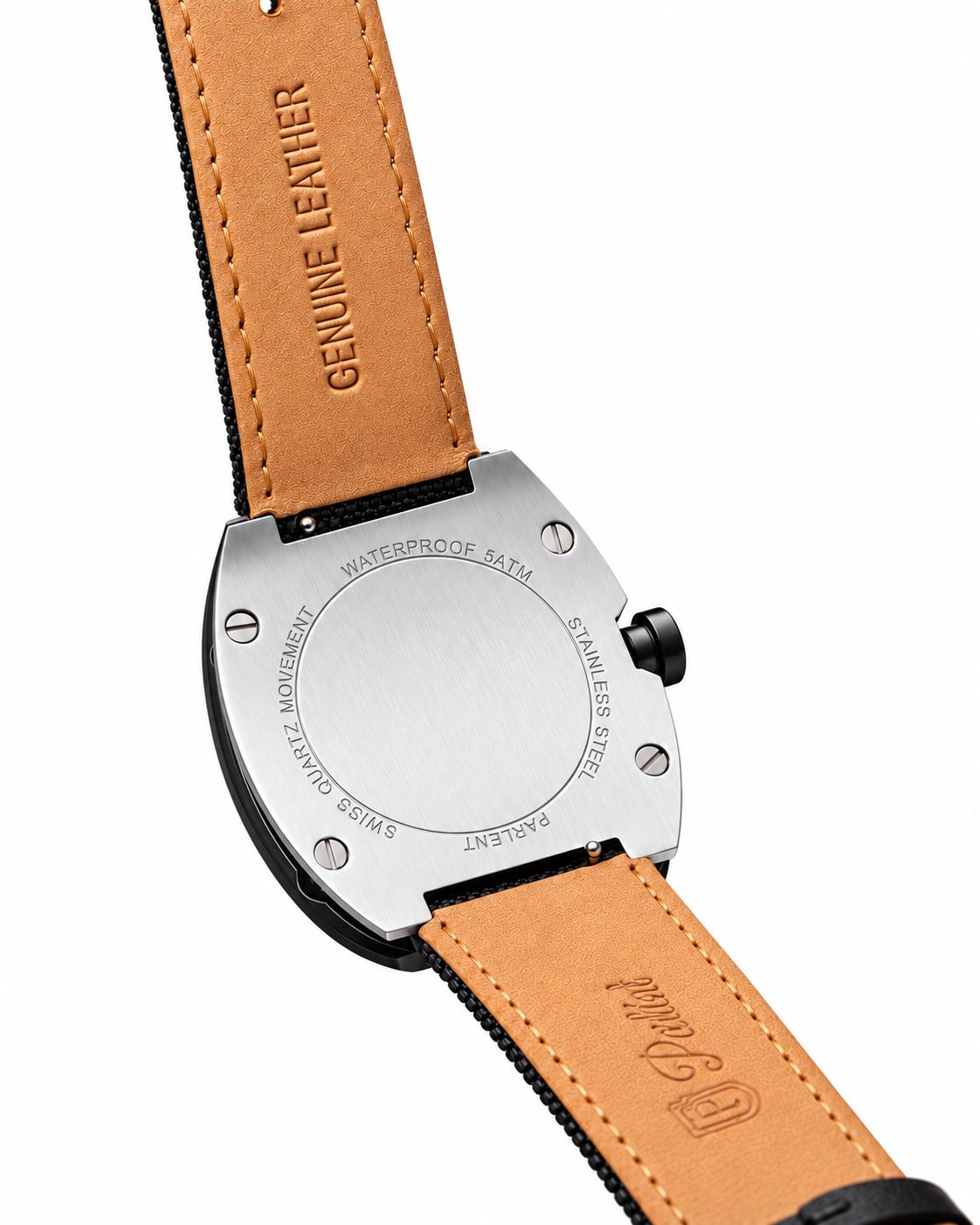 Parlent Vanguard - Jam Tangan Pria 44mm x 8.5mm, Swiss Ronda 762 Quartz Movement, Waterproof 5ATM (50M), Stainless Steel