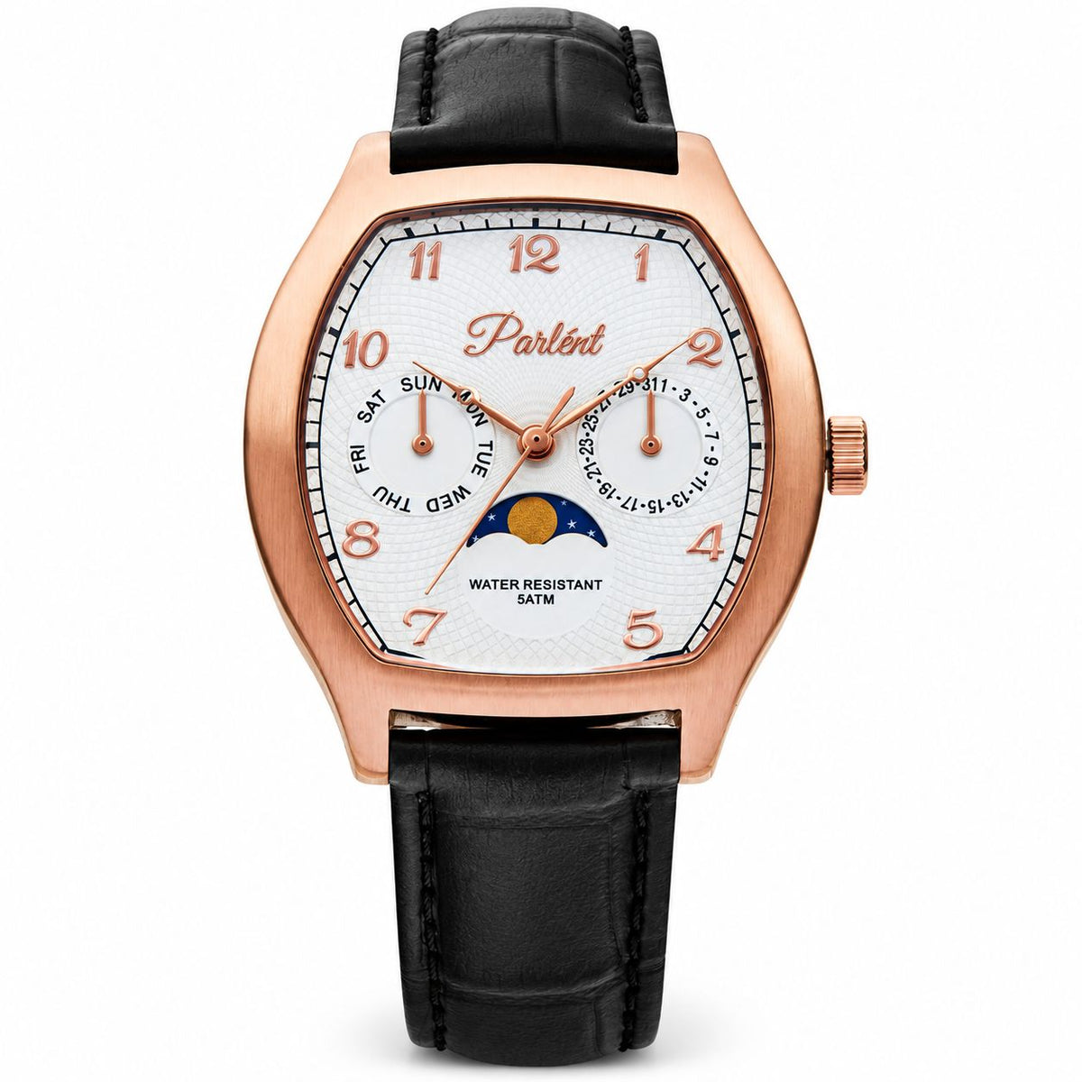 Parlent Valor - Jam Tangan Pria 36mm × 42.5mm, Miyota Japan 6P20 Quartz Movement, Waterproof 5ATM (50M), Stainless Steel