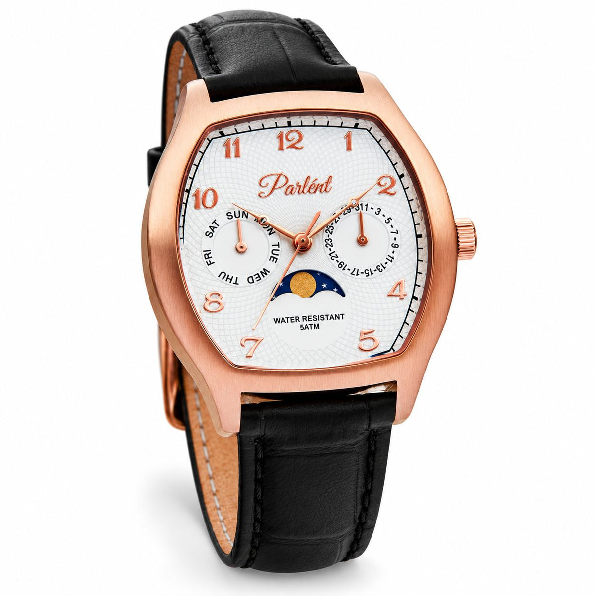 Parlent Valor- Jam Tangan Pria 36mm × 42.5mm, Miyota Japan 6P20 Quartz Movement, Waterproof 5ATM (50M), Stainless Steel