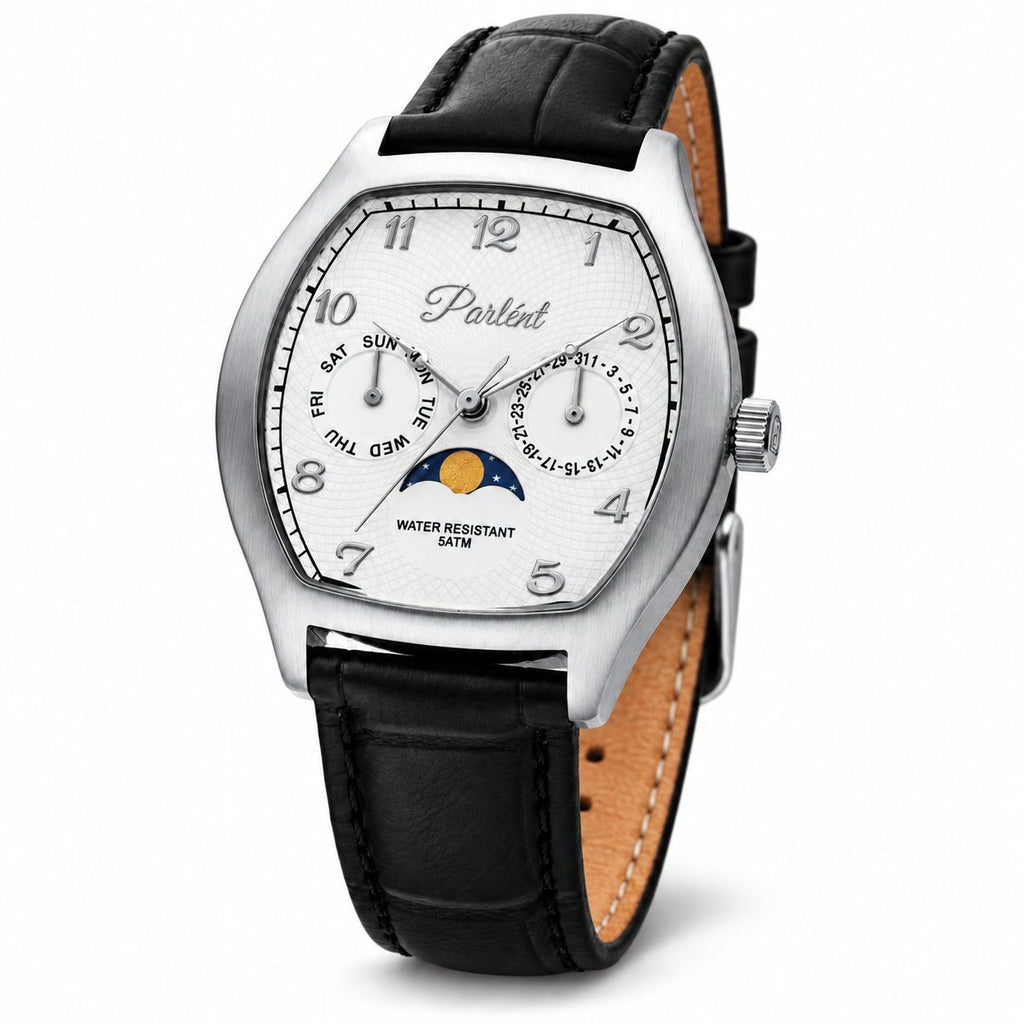 Parlent Valor- Jam Tangan Pria 36mm × 42.5mm, Miyota Japan 6P20 Quartz Movement, Waterproof 5ATM (50M), Stainless Steel
