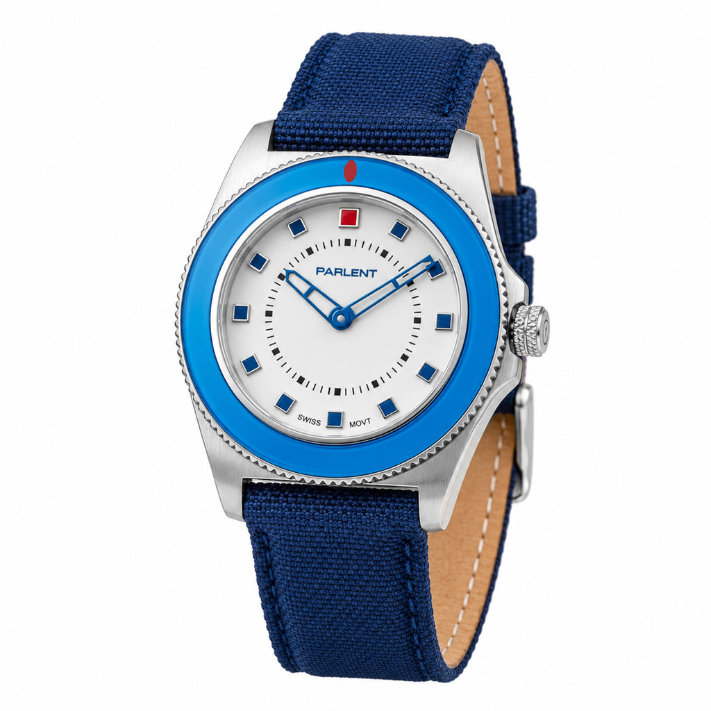 Parlent Ocean Prime - Jam Tangan Pria 40mm x 48mm, Swiss Ronda 762 Quartz Movement, Waterproof 5ATM (50M), Stainless Steel